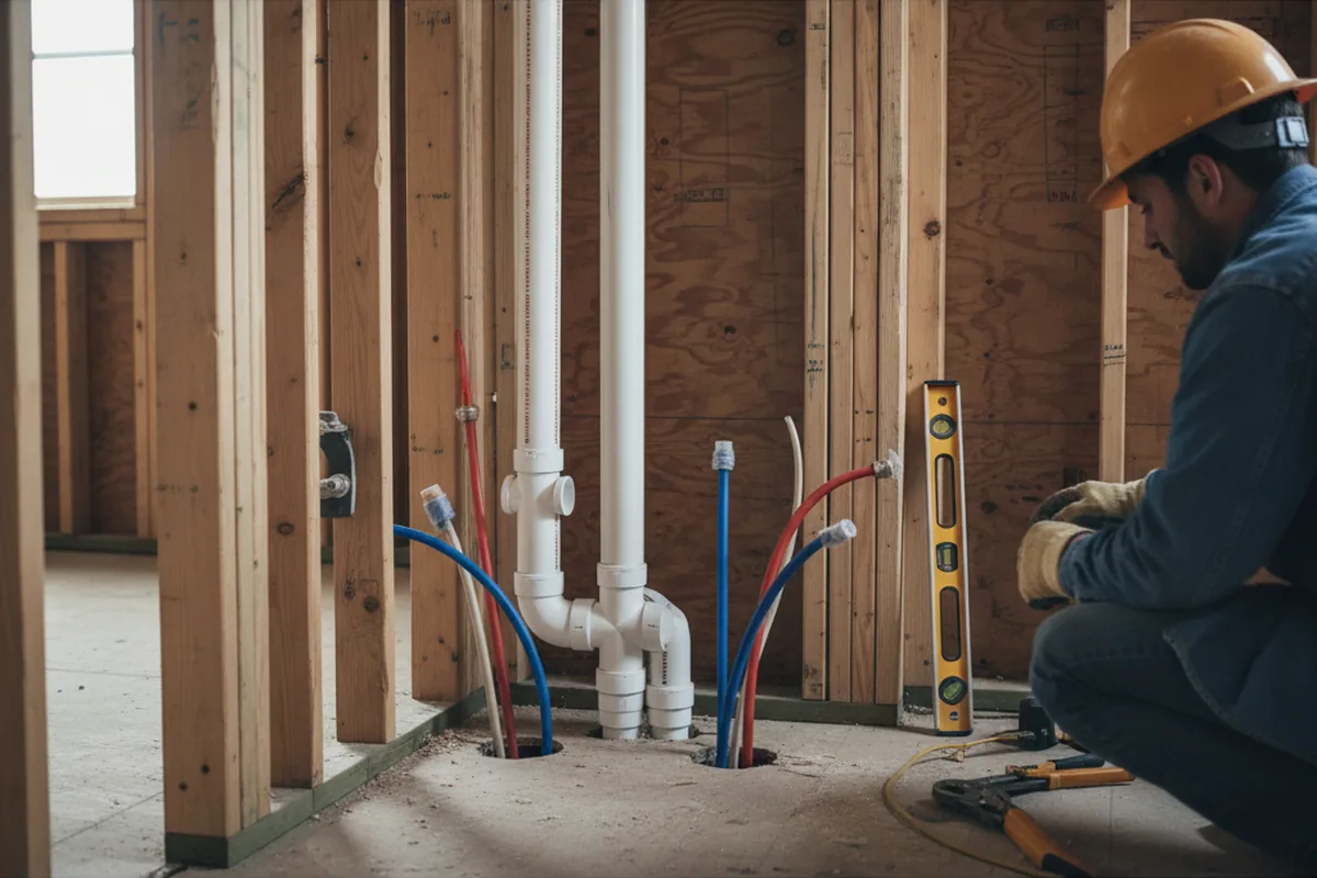 Drain and supply rough-in during Drain Cleaning in Bon Wier